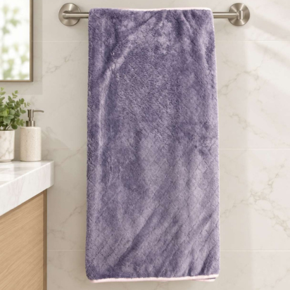 Premium Cotton Microfiber Bath & Hand Towel Set – Lavender