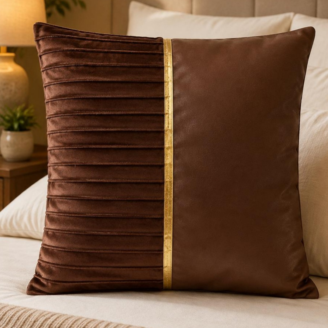 Sculpted Panel Design Cushion Cover (Copy) - Walnut Brown thumbnail
