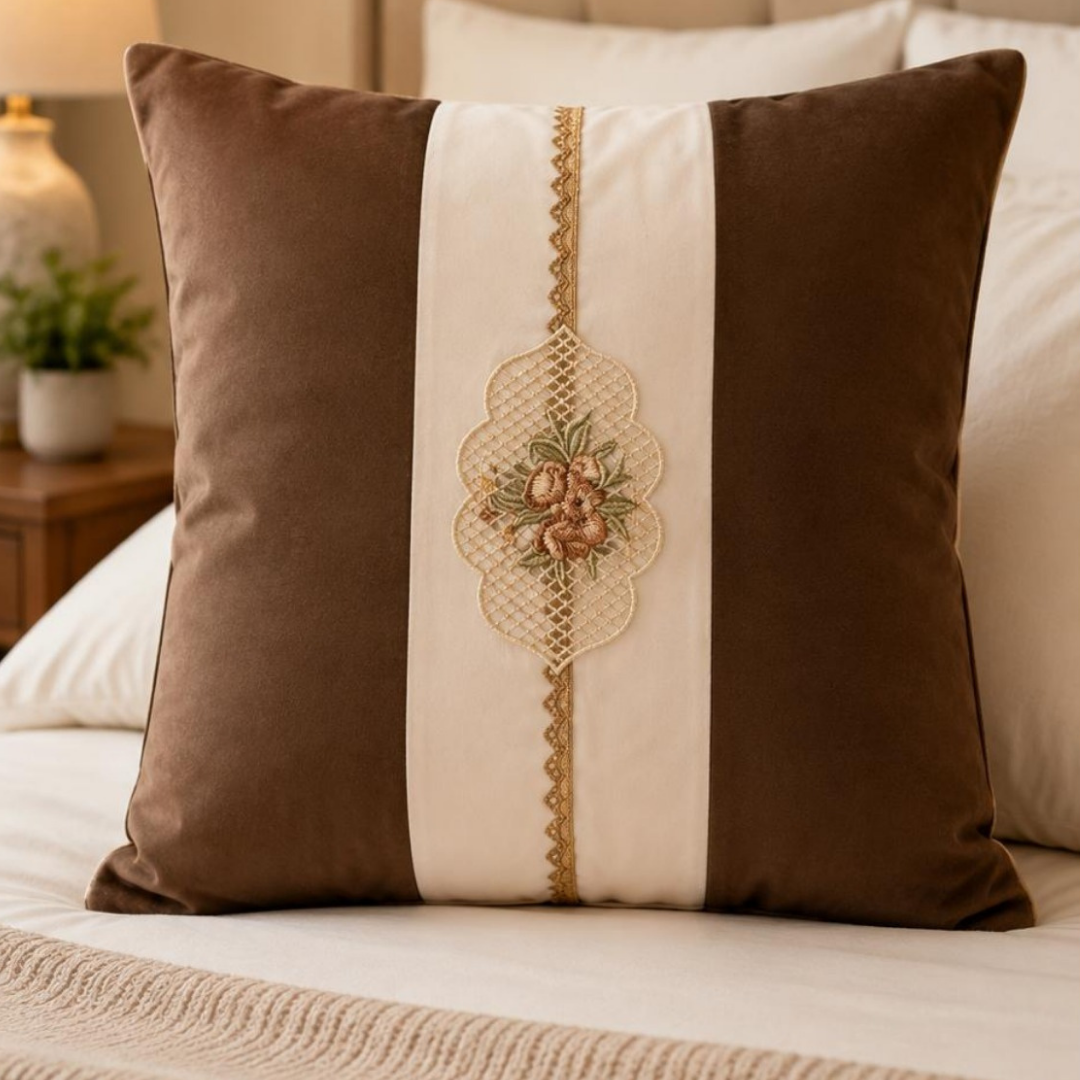 Embroidered Garden Motif Cushion Cover (Copy)