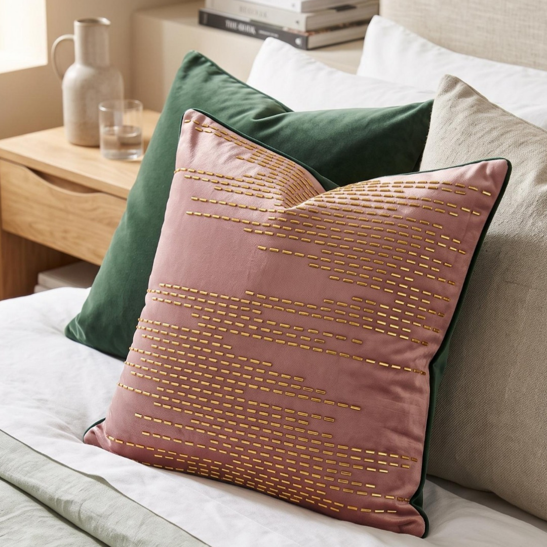 Abstract Cascade Embellished Cushion Cover (Copy)