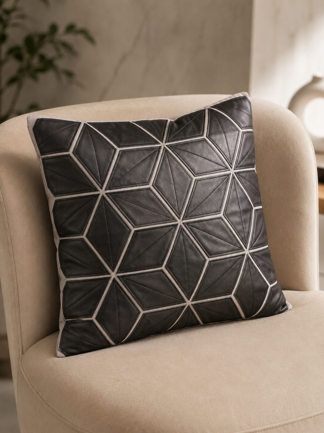 Geometric Panel Textured Cushion Cover (Copy)