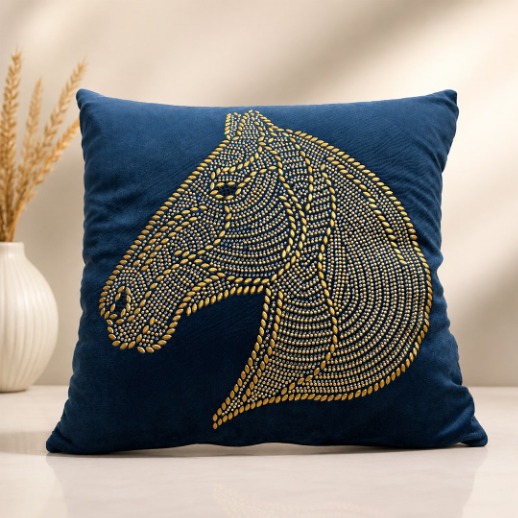 Embroidered Horse Cushion