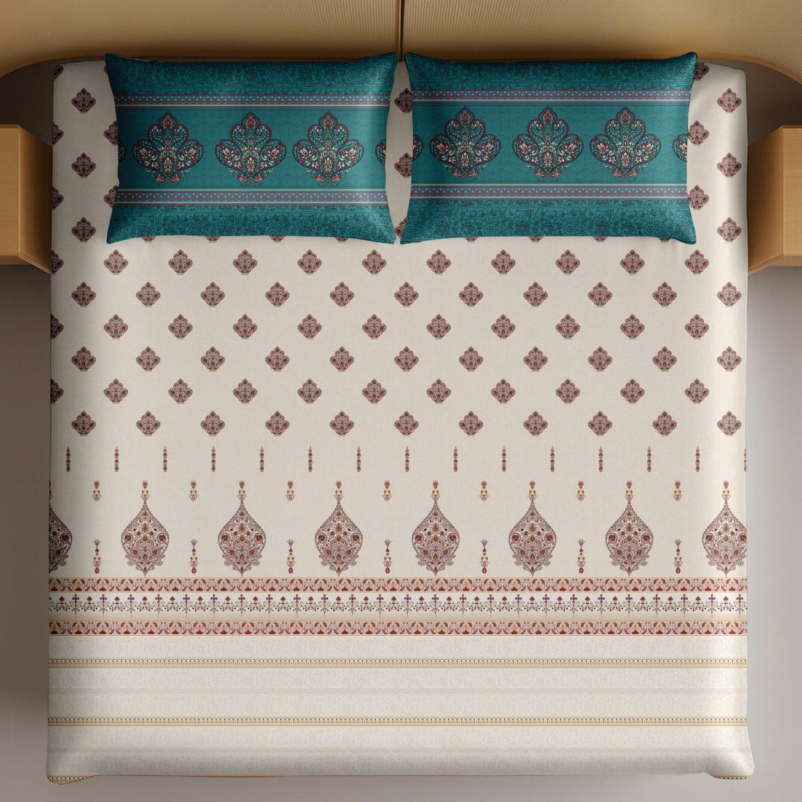 Artistry of India Traditional King-Size Bedsheet Set